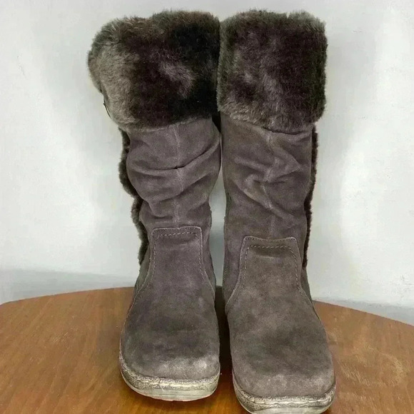 BARETRAPS Emilse Winter BOOTS Soft Suede Leather Faux Fur Lining Zips 7.5 - Picture 2 of 7
